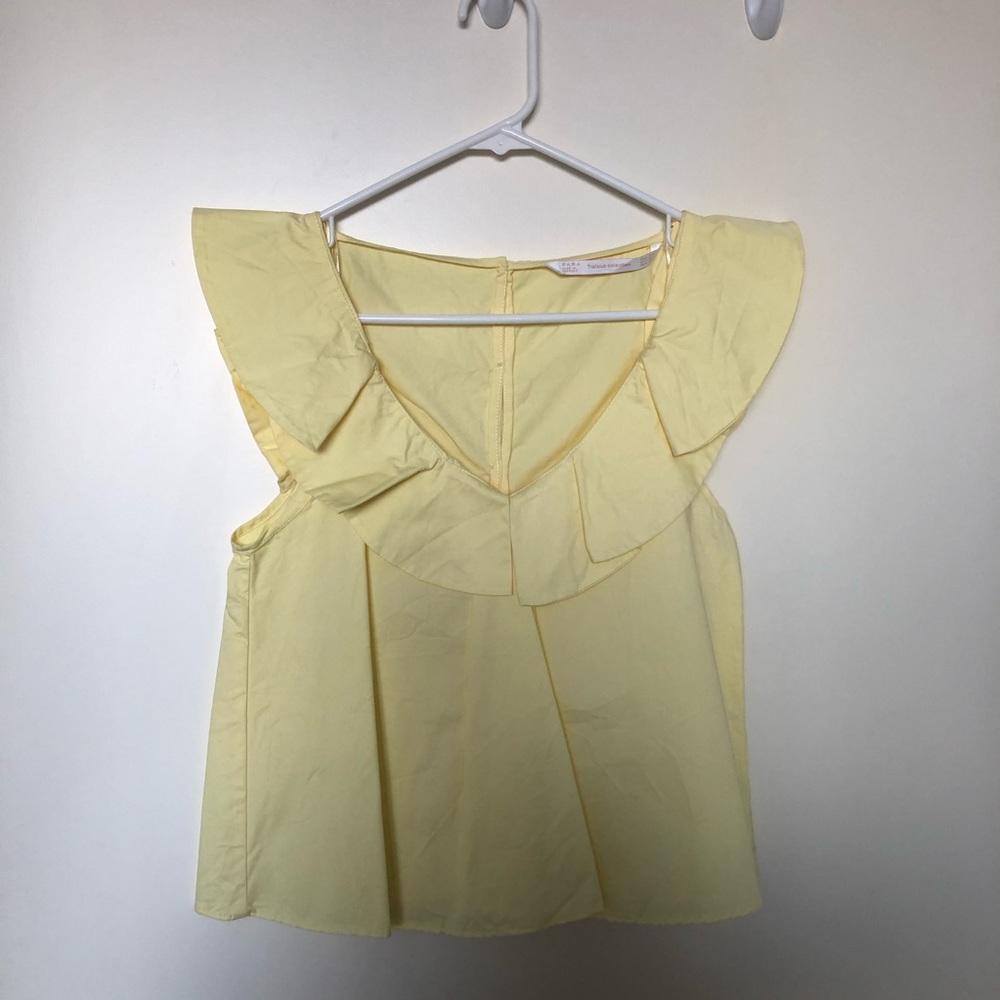 Zara Yellow Ruffle Top